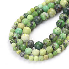 Cuentas sueltas de ópalo verde de piedra Natural para hacer pulseras, collares y accesorios de joyería, 15 '', 6/8/10mm 2024 - compra barato