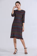 HOT SELLING Miyake fold  dress of Digital printing three quarter o-neck dress IN STOCK 2024 - buy cheap