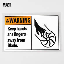 YJZT 14.6CM×9.2CM Warning Keep Hands And Fingers Away From Blade Decal PVC Car Sticker 12C-0155 2024 - buy cheap