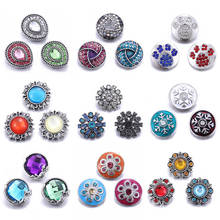 10 unids/lote de botones a presión de joyería de Metal mezclado de 18mm, botones a presión con diamantes de imitación, pulseras de botón para joyería de 20mm y 18mm 2024 - compra barato