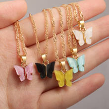 New Acrylic Cute Butterfly Choker Necklace For Women Bohemian Sweet Clavicle Chain Necklace 2020 Fashion Female Jewelry Gift 2024 - buy cheap