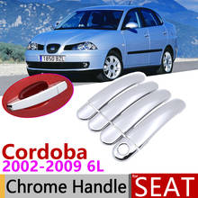 for Seat Cordoba 6L MK2 2002~2009 Chrome Exterior Door Handle Cover Car Accessories Stickers Trim Set 2003 2004 2005 2007 2008 2024 - buy cheap
