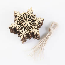 10pcs Christmas tree wood chips pendant snowflake star wood chip decoration kids DIY crafts wooden toy 2024 - buy cheap