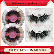 Long lashes mink 25mm extra length fluffy fake eyelashes Big dramatic volumn eyelash strip thick false lash add label 2024 - buy cheap