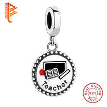 BELAWANG 100% 925 Sterling Silver Teacher & Book Dangle Charms Fit Original Bracelet Necklace for Women Jewelry Making 2024 - buy cheap