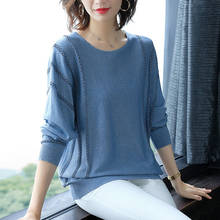 2022 Leisure Trend Knitted Women's O-neck Sweater Pullover Spring and Autumn Basic Ladies Sweater Pullover Slim Fit C5 2024 - buy cheap