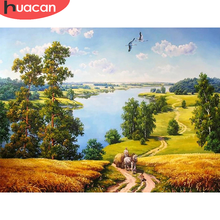 HUACAN Diamond Painting Spring Landscape Cross Stitch 5D Diy Diamond Embroidery River Mosaic Handmade Gift 2024 - buy cheap