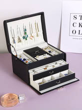 Caixa de jóias contém grande capacidade brincos de jóias simples e requintado colar anéis casa high end caixa de jóias 2024 - compre barato
