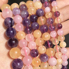 Natural Gem Stone Beads Amethysts Rose Quartzs Minerals Beads for Jewelry Making DIY Bracelet Accessories 15''Inches 6 8 10mm 2024 - buy cheap