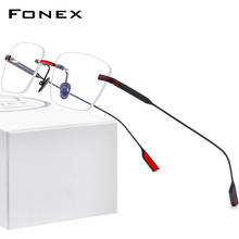 FONEX Titanium Glasses Frame Men 2021 New Women Rimless Prescription Square Eyeglasses Frameless Myopia Optical Eyewear F85643 2024 - buy cheap