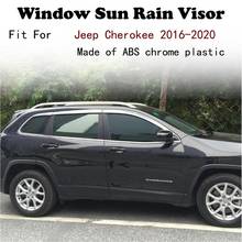ABS Chrome plastic Window Visor Vent Shades Sun Rain Guard car accessories For Jeep Cherokee 2016-2020 2024 - buy cheap