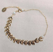 YUN RUO-pulsera de perlas de oreja de trigo para mujer, joyería de acero de titanio, Color oro amarillo, regalo de moda, 2020 2024 - compra barato