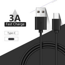 Cable USB tipo C de carga rápida para teléfono móvil, Cable de datos de color negro para Samsung S10/9/8, Huawei P30 Pro, 3A 2024 - compra barato