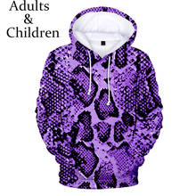 Sudadera con capucha Popular para hombre y mujer, suéter con textura de Animal 3D, moda informal para niños y niñas, otoño e invierno, púrpura 2024 - compra barato