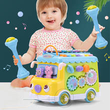 Early Education Puzzle Baby Octave Hand Knock Piano Baby toy Music Bus Percussion Piano for Kids Gift 2024 - buy cheap