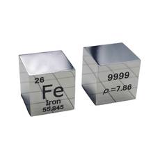 Espelho polido alta pureza 99.99% ferro fe elemento de metal cubo mesa periódica 10mm 2024 - compre barato