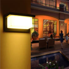 Наружное освещение водонепроницаемый современный светодиодный настенный светильник IP65 Алюминиевый садовый коридор для двора крыльцо огни AC85-265V 2024 - купить недорого