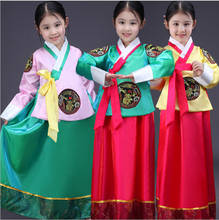 Free Shipping Girl Traditional Korean Clothing Children Hanbok Long Sleeve Formal Korea Dress Dance Costume Performance Wear 2024 - buy cheap