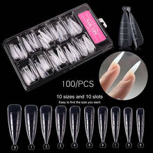 100pcs Full Cover Quick Building Gel Mold Tips Dual Forms Nail Transparent Nail Extension DIY Nails Accessoires Manicure Tools 2024 - buy cheap