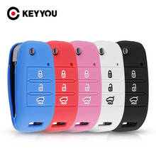 KEYYOU-funda de silicona para llave de coche, 3 botones, para KIA Sid, Rio, Soul, Sportage, Ceed, Sorento, Cerato, K2, K3, K4, K5 2024 - compra barato