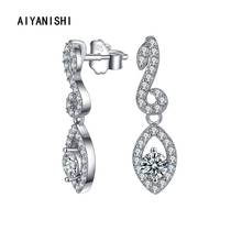 AIYANISHI 925 Sterling Silver Dangle Earrings Water Drop Earrings Wedding Engagement Silver Chandelier Drop Earrings Gifts 2024 - buy cheap