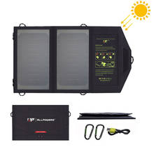 Allpotência 10w carregador de painel solar, dobrável portátil, carregador de bateria solar, alta eficiência, à prova d' água ip64, painel solar. 2024 - compre barato