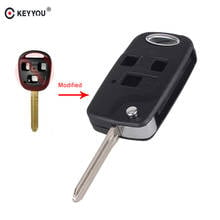 Keyyou carcaça de chave remota dobrável filp modificada, estilo para toyota fj/land cruiser camry auto fob toy43 2024 - compre barato