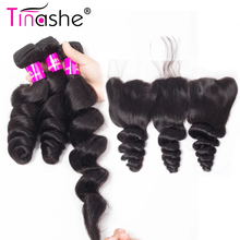 Волосы Tinashe, свободные волнистые пряди с фронтальной застежкой, бразильские кудрявые человеческие волосы без повреждений, 3 пупряди с фронтальной застежкой 2024 - купить недорого