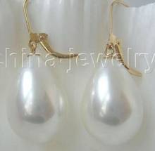 Free Shipping  Genuine 12-16mm white south sea shell pearl earring - 14k gold filled 2024 - buy cheap