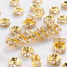 100pcs 8mm Crystal Iron Rhinestone Bead Spacer Beads Loose Bead Rondelle Straight Lace for Jewelry Making DIY Bracelet Necklace 2024 - buy cheap