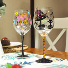 Модный креативный витражный бокал ручной работы, стеклянная чашка, Хрустальный коктейльный бар вечерние домашняя посуда для напитков, подарки на Хэллоуин 2024 - купить недорого