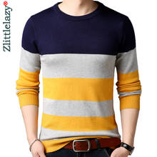 2022 Brand New Casual Knitted Sweater Men Pullover Clothing Fashion Tops Clothes Knit Striped Warm Mens Sweaters Pullovers 91505 2024 - buy cheap
