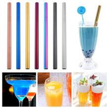 Hot Sale Metal Drinking Straws 304 Stainless Steel Straw for Cup Straight Straw Cleaning Brush Velvet Pouch Bar Party Accessory 2024 - buy cheap