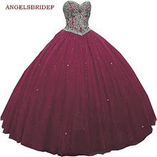 ANGELSBRIDEP-vestido De baile De quinceañera para mujer, traje De quinceañera, a la moda, brillante, con cuentas De cristal, para fiesta De cumpleaños, 15 años 2024 - compra barato