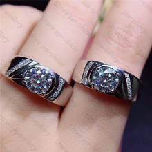 Luxury shiny Moissan diamond ring 925 silver couple style ring couple must-have romantic gift 2024 - buy cheap