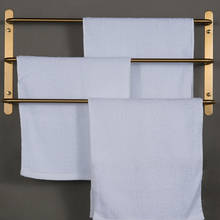 Towel Rack Bathroom Wall Mount 45CM 304 Stainless Steel Brushed Gold Multilayer Stagger Three Towel Bars Bathroom Accessories 2024 - buy cheap