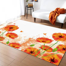 Flower Butterfly Poppy Plant Carpets for Bed Room Modern Home Large Area Rug for Living Room Bay Window Mat 2024 - buy cheap