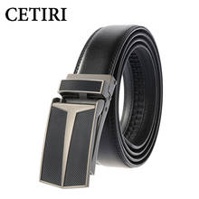 CETIRI-Cinturón de cuero para hombre, correa de marca de lujo con hebilla de trinquete automática, 3,0 cm y 3,1 cm, 100-130cm 2024 - compra barato
