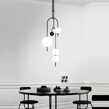Postmodern Black White Glass BubbleDesigner LED Chandelier Lighting Lustre Suspension Luminaire Lampen For Dinning Room 2024 - buy cheap