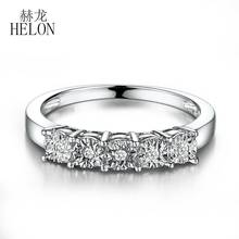 HELON-Anillo de plata de ley 100% con diamantes naturales, joyería fina, para compromiso, boda 2024 - compra barato