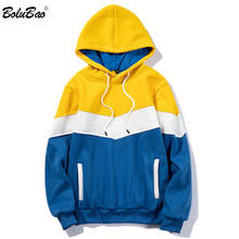 BOLUBAO Brand Men Fashion Hoodies Tops Autumn Winter Men High Street Hooded Sweatshirt Patchwork Casual Hoodies Sweatshirts Male 2024 - buy cheap