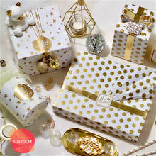 10pcs/lot Gold Birthday Gift Wrapping Paper 50x70cm Dots Star Flower Wrapping Paper Wedding Christmas Party Decoration 2024 - buy cheap