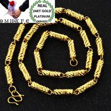 OMHXFC Wholesale European Fashion Woman Man Party Wedding Gift Long 50 60cm Bamboo Joint Real 24KT Gold Chain Necklace NL30 2024 - buy cheap