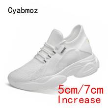 Cyabmoz Height incresing sneakers Men shoes Elevator Breathable Summer Mesh Man Outdoor Leisure White Casual shoes 5cm and 7cm 2024 - buy cheap