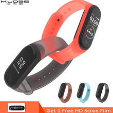 Mijobs pulseira colorida mi band 4, pulseira de silicone para xiaomi mi band 4, acessórios para relógio inteligente 2024 - compre barato