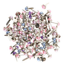 200 Pieces Various Color Metal Brads Pearl Head Paper Fasteners for Cards Files Fixation DIY Decor (6mm) 2024 - buy cheap