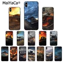 Maiyaca mundo dos tanques silicone tpu macio preto caso de telefone para iphone 6s mais 7 mais 8 8plus x xs max 5 5S xr 2024 - compre barato