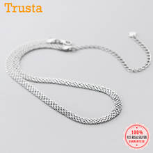 Trustdavis colar de prata esterlina 925 real, gargantilha com colar simples de 0.45cm de largura para mulheres e amigos da2000 2024 - compre barato