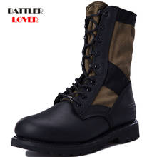 Men Military Boots Army Boots for Mens Cowhide Genuine Leather Canvas Breathe Freely Desert Boots Outdoor Tactical Boots Leather 2024 - buy cheap
