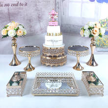 Gold cake stand set 6-9pcs crystal cupcake tray cake tools home decoration dessert table decorating party Wedding Display 2024 - buy cheap